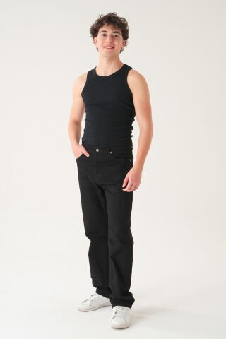 Normal Bel Baggy Jean | Bol Kesim Erkek Kot Pantolon Si̇yah - 36