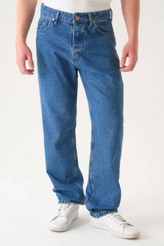 Normal Bel Baggy Jean | Bol Kesim Erkek Kot Pantolon Laci̇vert - 30