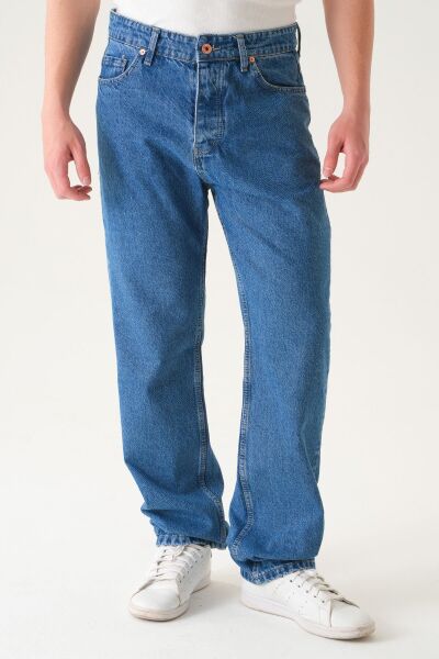 Normal Bel Baggy Jean | Bol Kesim Erkek Kot Pantolon Laci̇vert - 36
