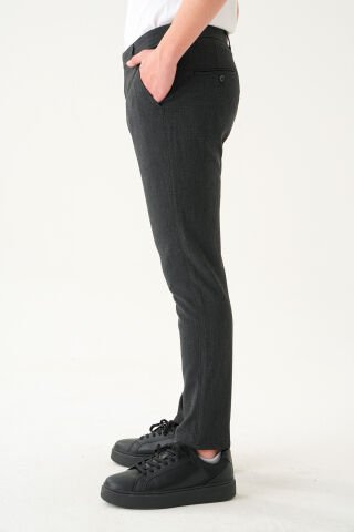 Likralı Kumaş | Slim Fit Erkek Pantolon Füme - 31