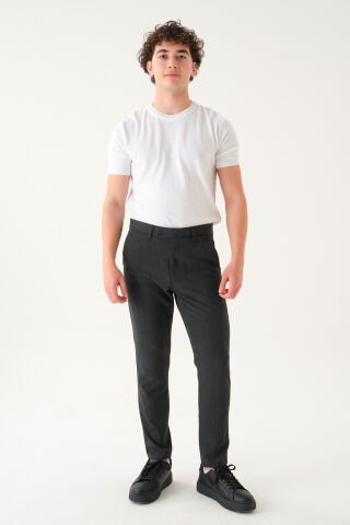 Likralı Kumaş | Slim Fit Erkek Pantolon Füme - 33