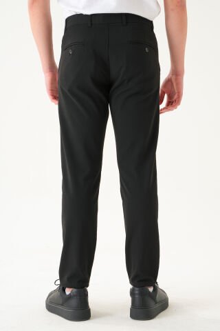 Likralı Kumaş | Slim Fit Erkek Pantolon Si̇yah - 32