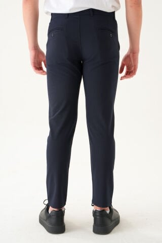Likralı Kumaş | Slim Fit Erkek Pantolon Lacivert - 38
