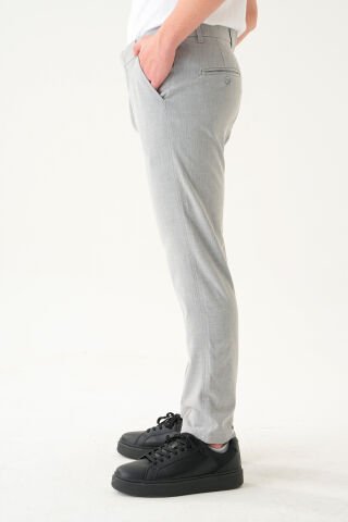 Likralı Kumaş | Slim Fit Erkek Pantolon Gri̇ - 31