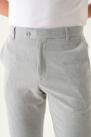 Likralı Kumaş | Slim Fit Erkek Pantolon Gri̇ - 31