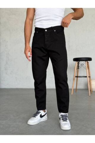 Erkek Boyfriend Yüksek Bel Bilek Boy Kot Pantolon Siyah - 33