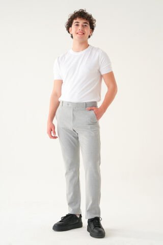Likralı Kumaş | Slim Fit Erkek Pantolon Gri̇ - 34