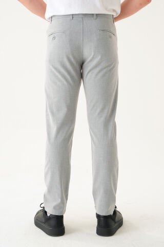 Likralı Kumaş | Slim Fit Erkek Pantolon Gri̇ - 36