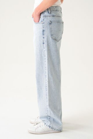 Normal Bel Baggy Skater Jean | Ekstra Bol Kesim Erkek Kot Pantolon Mavi - S