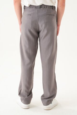 Lastikli  Bel Gizli Düğme Kumaş | Baggy Erkek Pantolon Camel - L