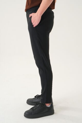 Kemersiz Kumaş | Slim Fit Erkek Pantolon Si̇yah - L