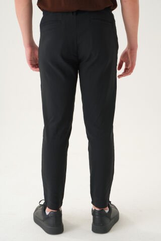Kemersiz Kumaş | Slim Fit Erkek Pantolon Si̇yah - L