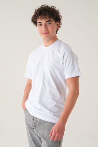 Regular Fit T-shirt | Basic Erkek Beyaz - S
