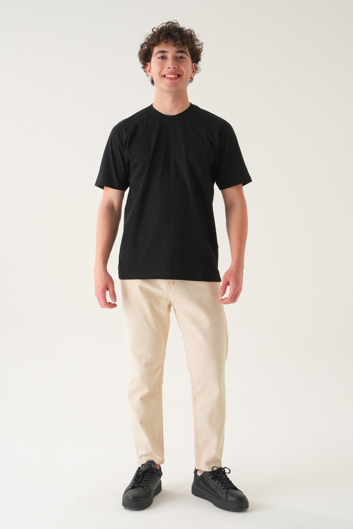 Regular Fit T-shirt | Basic Erkek Si̇yah - M