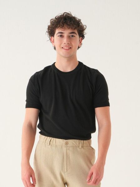 Regular Fit T-shirt | Triko Casual Erkek Si̇yah - XL