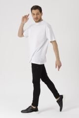 Oversize Unisex Siyah Basic T-shirt Beyaz - L