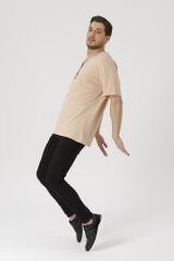 Oversize Unisex Siyah Basic T-shirt Açık Somon - M