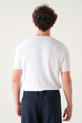 Regular Fit T-shirt | Triko Casual Erkek Beyaz - L