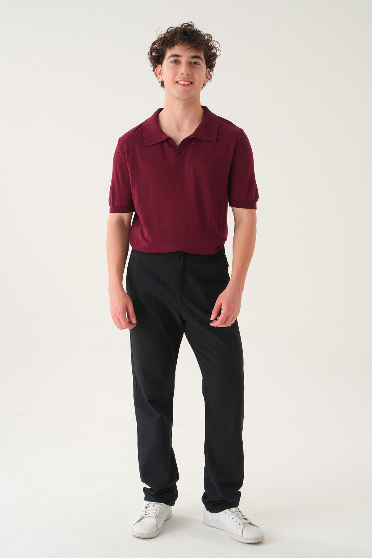 Regular Fit Polo Yaka T-shirt | Triko Casual Erkek Bordo - L
