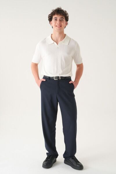 Regular Fit Polo Yaka T-shirt | Triko Casual Erkek Beyaz - XL