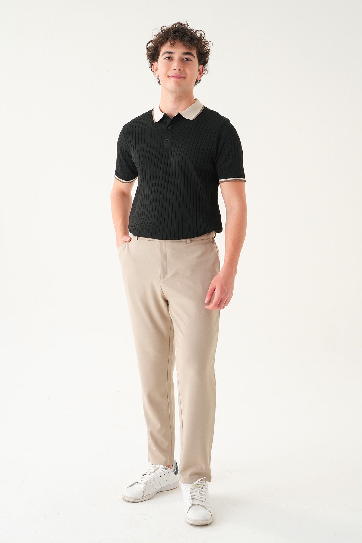 Regular Fit Polo Yaka T-shirt | Triko Farklı Yaka Casual Erkek