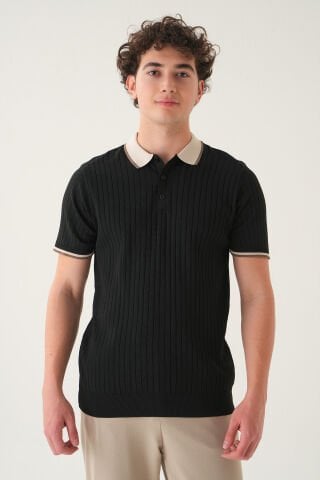 Regular Fit Polo Yaka T-shirt | Triko Farklı Yaka Casual Erkek