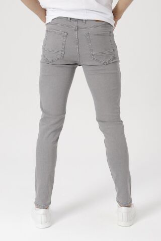 Erkek Slim Fit Gri Likralı Kot Pantolon Gri - 36