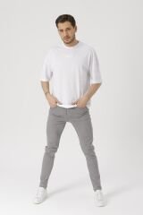 Erkek Slim Fit Gri Likralı Kot Pantolon Gri - 34