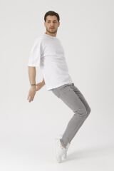 Erkek Slim Fit Gri Likralı Kot Pantolon Gri - 38