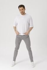 Erkek Slim Fit Gri Likralı Kot Pantolon Gri - 32