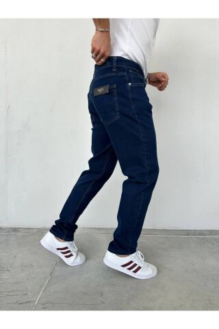 Erkek Regular Normal Kalıp Likralı Kot pantolon Lacivert - 40
