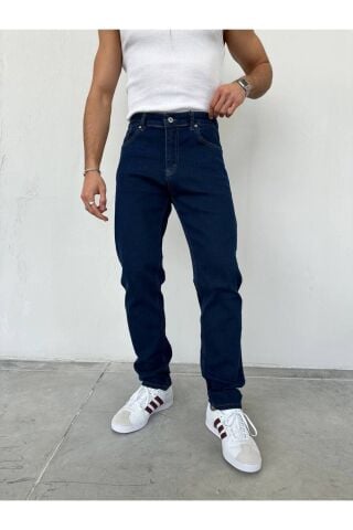 Erkek Regular Normal Kalıp Likralı Kot pantolon Lacivert - 30