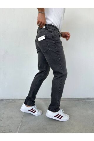 Erkek Regular Normal Kalıp Likralı Kot pantolon Ekitme Gri - 33