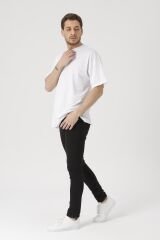 Erkek Slim Fit Gri Likralı Kot Pantolon Siyah - 38