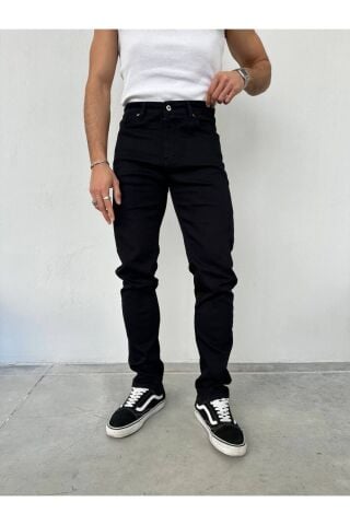 Erkek Regular Normal Kalıp Likralı Kot pantolon Siyah - 31