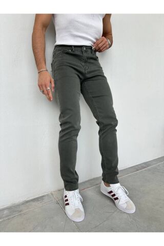 Erkek Regular Normal Kalıp Likralı Kot pantolon Gri - 34