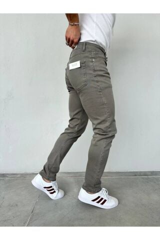 Erkek Regular Normal Kalıp Likralı Kot pantolon Füme - 36
