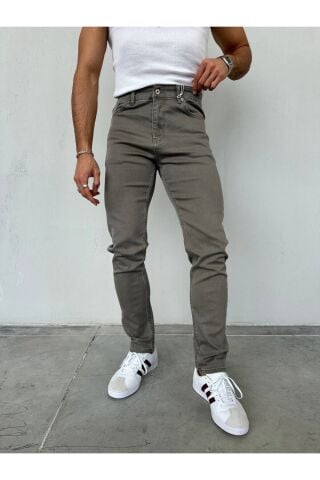 Erkek Regular Normal Kalıp Likralı Kot pantolon Füme - 36