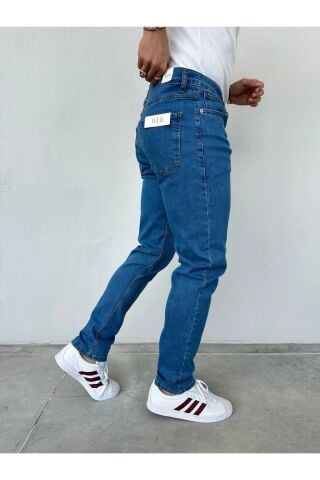 Erkek Regular Normal Kalıp Likralı Kot pantolon Mavi - 33