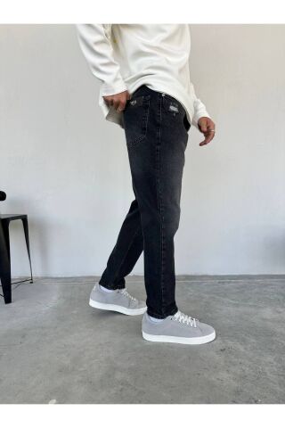 Erkek Boyfriend Yüksek Bel Bilek Boy Kot Pantolon Siyah - 29