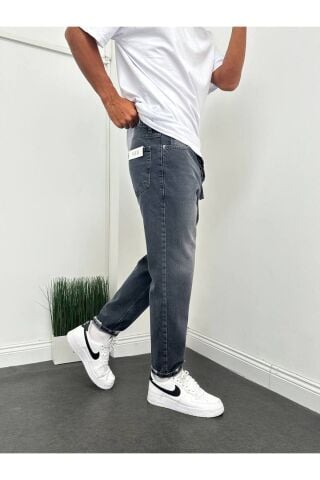 Erkek Boyfriend Yüksek Bel Bilek Boy Kot Pantolon Gri - 31