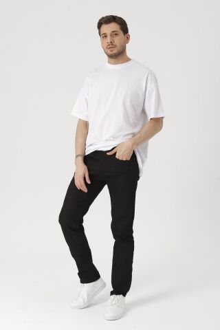 Erkek Normal Kalıp Siyah Kot Pantolon Siyah - 32/32
